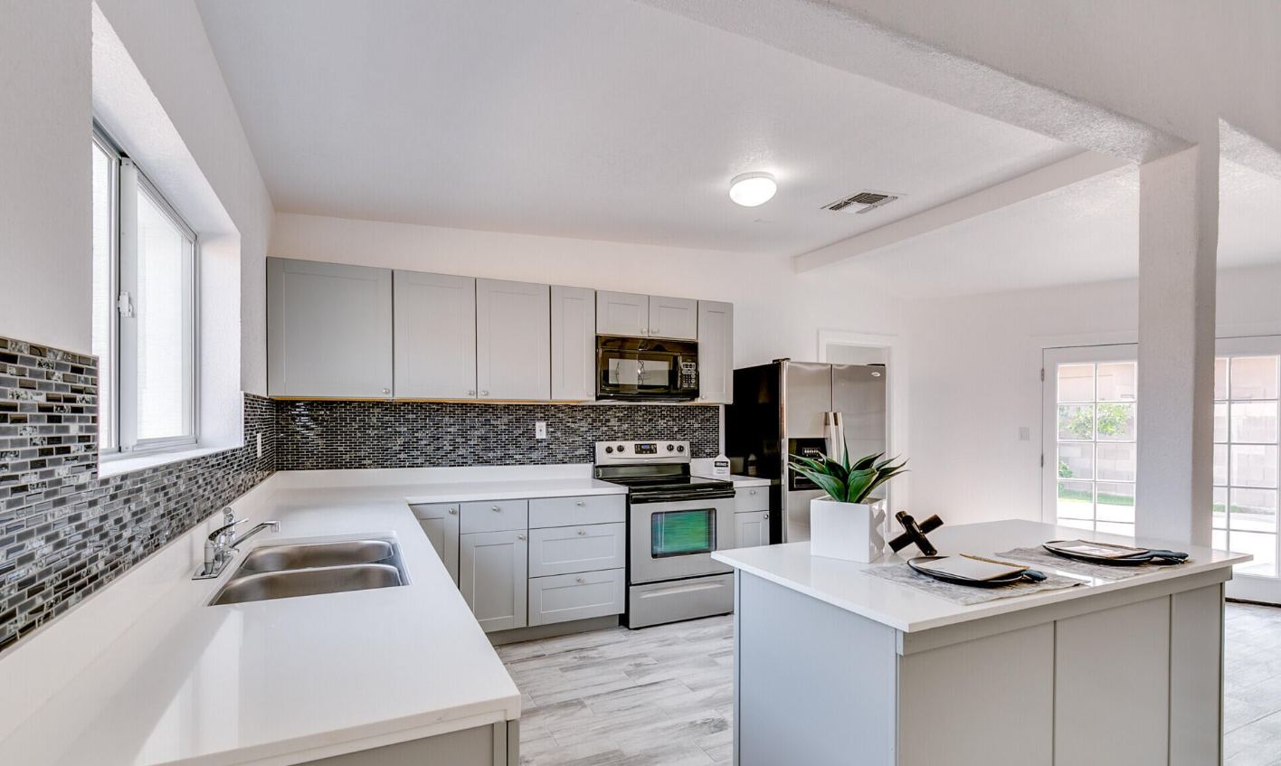 Updated kitchen with new sink and fixtures